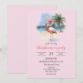 Christmas in July Custom Company Name Flamingo Kaart (Voorkant / Achterkant)