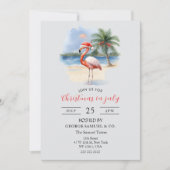 Christmas in July Custom Company Name Flamingo Kaart (Voorkant)