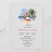 Christmas in July Custom Company Name Flamingo Kaart (Voorkant / Achterkant)