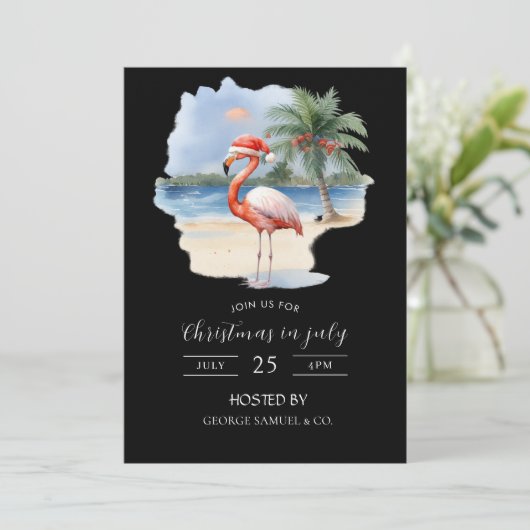 Christmas in July Custom Company Name Logo & Text Kaart (Staand voorkant)