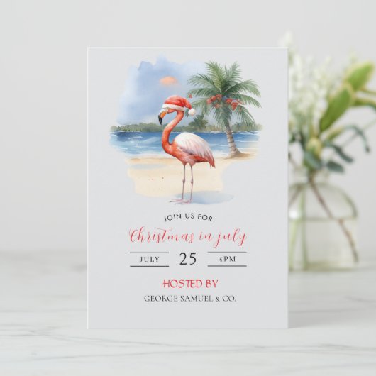 Christmas in July Custom Company Name Logo & Text Kaart (Staand voorkant)