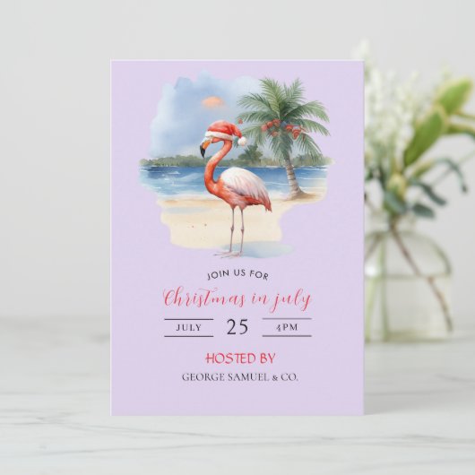 Christmas in July Custom Company Name Logo & Text Kaart (Staand voorkant)