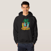 Christmas in July Dabbing Santa  Tropical Christma Hoodie (Voorkant volledig)