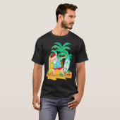 Christmas in July Dabbing Santa  Tropical Christma T-shirt (Voorkant volledig)