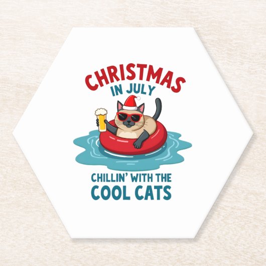 Christmas In July Daddy Mommy Chillin With The Sia Kartonnen Onderzetters (Voorkant)