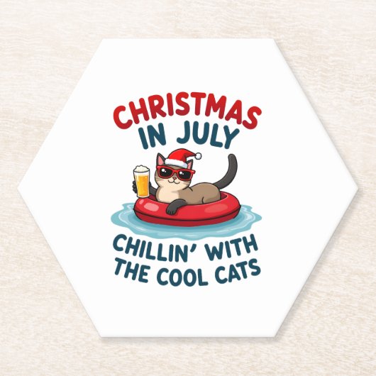 Christmas In July Daddy Mommy Chillin With The Sia Kartonnen Onderzetters (Voorkant)