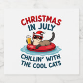 Christmas In July Daddy Mommy Chillin With The Sia Sparkling Wijnetiket (Enkel label)