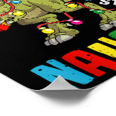 Christmas In July Dinosaur T Rex Summer Kids Boys Poster (Hoek)