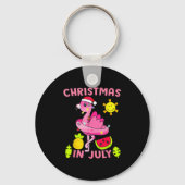 Christmas In July Flamingo Beach Summer Christmas  Sleutelhanger (Voorkant)