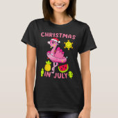 Christmas In July Flamingo Beach Summer Christmas  T-shirt (Voorkant)