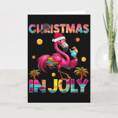 Christmas In July Flamingo Beach Summer Hawaii Gir Kaart (Voorkant)
