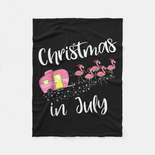 Christmas In July Flamingo Nk Fleece Deken (Voorkant)