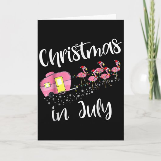 Christmas In July Flamingo Nk  Kaart (Voorkant)