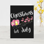 Christmas In July Flamingo Nk  Kaart (Gele Bloem)