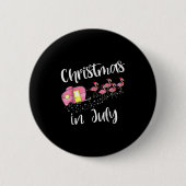Christmas In July Flamingo Nk Ronde Button 5,7 Cm (Voorkant)