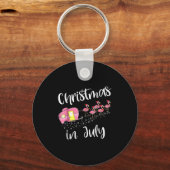 Christmas In July Flamingo Nk Sleutelhanger (Voorkant)