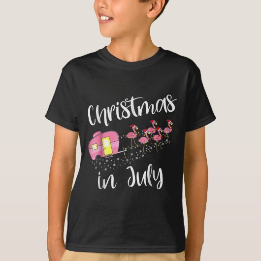 Christmas In July Flamingo Nk  T-shirt (Voorkant)