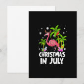Christmas In July Flamingo Palm Tree Beach Summer Kaart (Voorkant / Achterkant)
