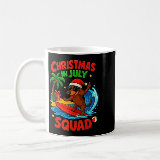 Christmas In July Funny Dachshund Dog Lover Xmas I Koffiemok (Links)