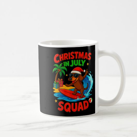 Christmas In July Funny Dachshund Dog Lover Xmas I Koffiemok (Rechts)