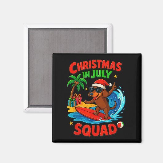 Christmas In July Funny Dachshund Dog Lover Xmas I Magneet (Voorkant / Achterkant)