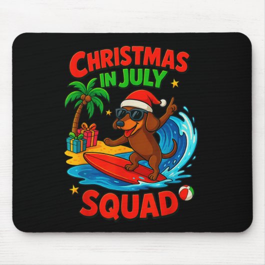 Christmas In July Funny Dachshund Dog Lover Xmas I Muismat (Voorkant)