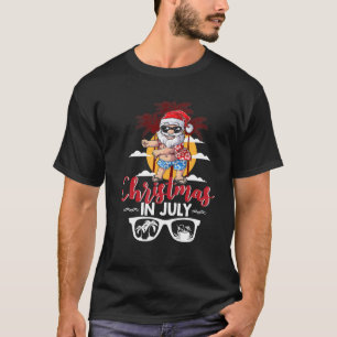 Christmas In July Funny Santa Beach Summer Vacatio T-shirt