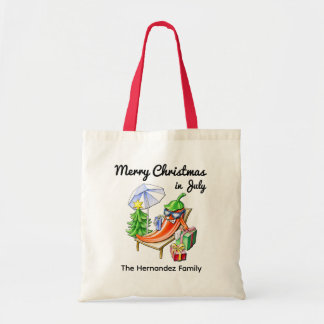 Christmas in July Funny Summer Chili Custom Family Tote Bag