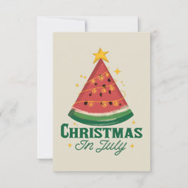 CHRISTMAS IN JULY FUNNY WATERMELON TREE BEDANKKAART