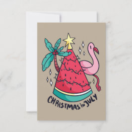 CHRISTMAS IN JULY FUNNY WATERMELON TREE BEDANKKAART