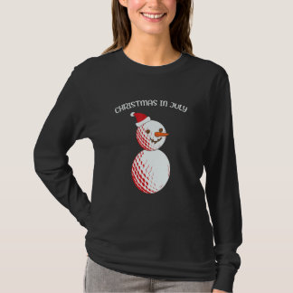 Christmas In July Golf Snowman Summer Vacation T-shirt