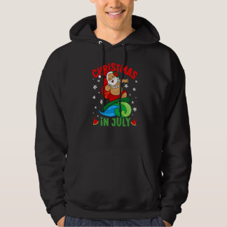 Christmas In July Hawaiian Santa Surfing Summer Be Hoodie