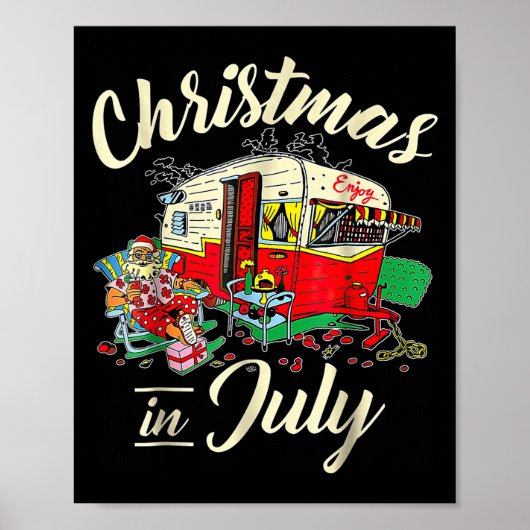 Christmas In July Hipe Rv Camng Camng Lover Poster (Voorkant)