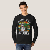 Christmas In July Melting Snowman Beach Summer Ret T-shirt (Voorkant volledig)