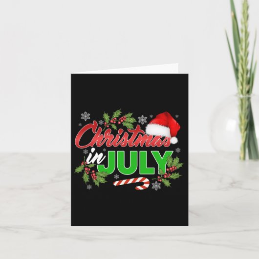Christmas In July Merry Christmas Summer Funny San Kaart (Voorkant)