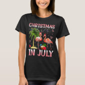 Christmas In July Nk Flamingo Santa Hat Christmas  T-shirt (Voorkant)