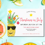 Christmas In July Pineapple Invitation Postcard Uitnodiging Briefkaart<br><div class="desc">Christmas In July Pineapple Party Invitation Postcard, Invidence Famy and friends to your Christmas Summer Celebration with these cute feestelijke uitnodigingen. They are decorated with a brightly colored watercolor of a yellow pineapple decorated as a Christmas Tree and wearing sunglasses All the text is customizable so you can can change...</div>