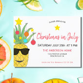 Christmas In July Pineapple Invitation Postcard Uitnodiging Briefkaart