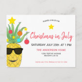 Christmas In July Pineapple Invitation Postcard Uitnodiging Briefkaart (Voorkant)