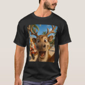 Christmas in July Reindeer Selfie Santa Boys Kids  T-shirt (Voorkant)