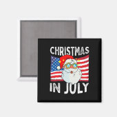Christmas In July Retro Hipster Funny Santa Men Wo Magneet (Voorkant / Achterkant)