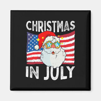 Christmas In July Retro Hipster Funny Santa Men Wo Magneet