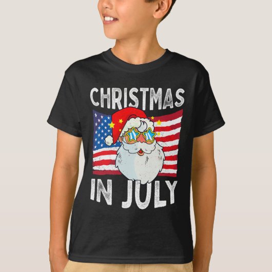 Christmas In July Retro Hipster Funny Santa Men Wo T-shirt (Voorkant)