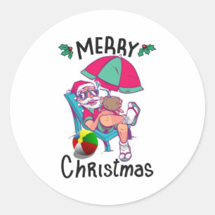 Christmas in July Ronde Sticker