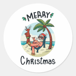 Christmas in July Ronde Sticker