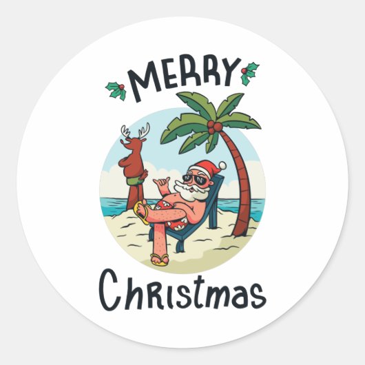 Christmas in July Ronde Sticker (Voorkant)