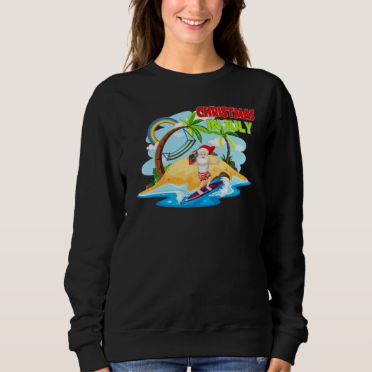 Christmas In July Santa Claus Beach Island Summer Trui (Voorkant)