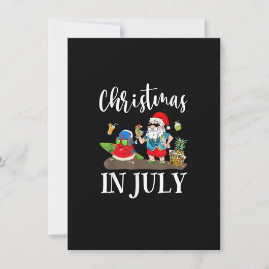 Christmas In July Santa Claus Beach Surfing Summer Kaart (Voorkant)