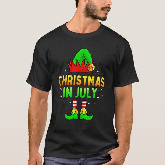 Christmas In July Santa Elf  Xmas Men Women Kids T-shirt (Voorkant)
