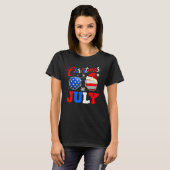 Christmas In July Santa Hat Sunglasses Summer Cele T-shirt (Voorkant volledig)